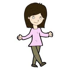 comic cartoon woman with no worries N11