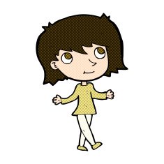 comic cartoon girl with no worries N3