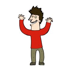 comic cartoon excited man N15