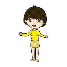 comic cartoon woman shrugging N15
