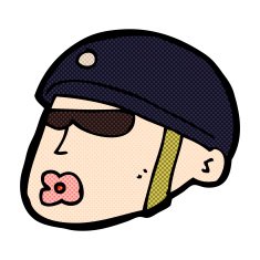 comic cartoon policeman head N3