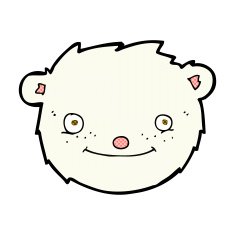 comic cartoon polar bear head