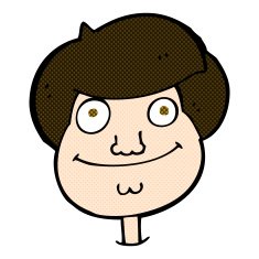 comic cartoon happy boy's face N5