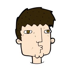 comic cartoon curious man N15