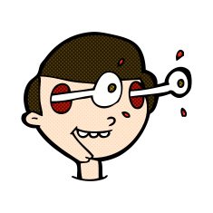 comic cartoon excited boy's face N3