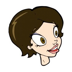 comic cartoon pretty female face N22