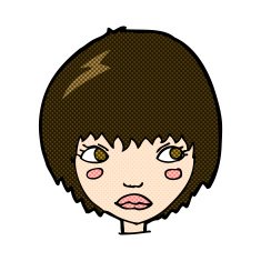 comic cartoon unhappy girl N5
