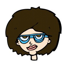 comic cartoon woman wearing spectacles N9
