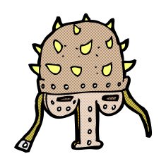 comic cartoon spiked helmet N3
