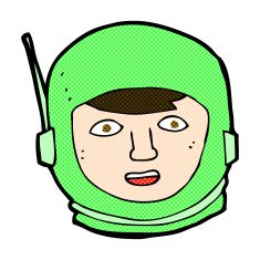 comic cartoon astronaut head N3