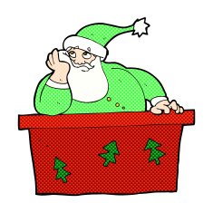 comic cartoon bored santa claus N3