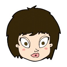comic cartoon surprised female face N16
