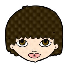 comic cartoon female face N37