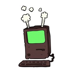 comic cartoon old computer N11