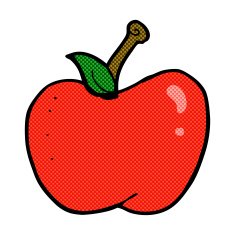 comic cartoon apple N20