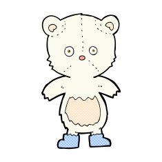 comic cartoon polar bear cub N4