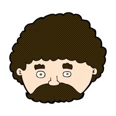 comic cartoon man with mustache N21