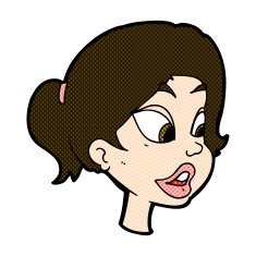 comic cartoon friendly woman N17