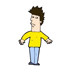 comic cartoon worried man N21