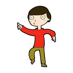 comic cartoon boy pointing N7