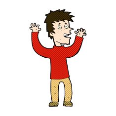 comic cartoon excited man N16