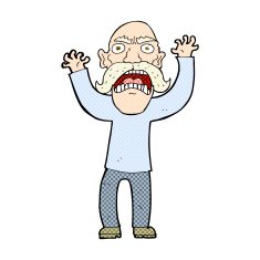 comic cartoon angry old man N37