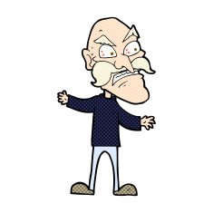 Comic cartoon angry old man N38 free image download