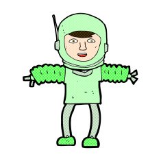 comic cartoon astronaught N3