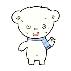 comic cartoon cute polar bear N2