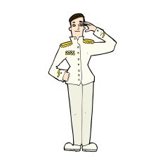 comic cartoon military man in dress uniform N3