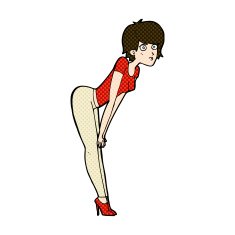 comic cartoon woman looking at something N3