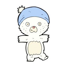 comic cartoon cute polar bear N3