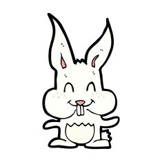 comic cartoon rabbit N19