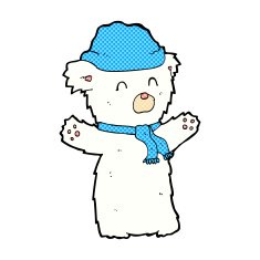 comic cartoon cute polar bear N5