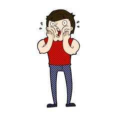 comic cartoon gasping man N2