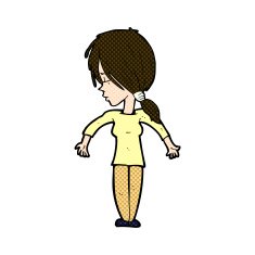 comic cartoon woman shrugging shoulders N121