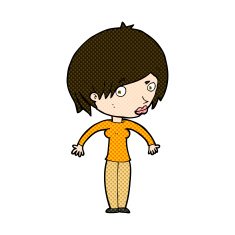 comic cartoon woman shrugging N16