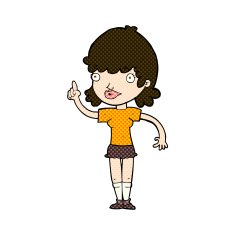 comic cartoon woman with idea N61