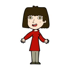 comic cartoon happy woman N59