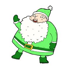funny waving santa claus comic cartoon N5