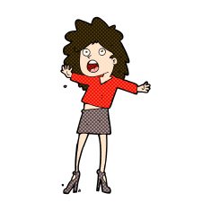 comic cartoon woman having trouble walking in heels N3