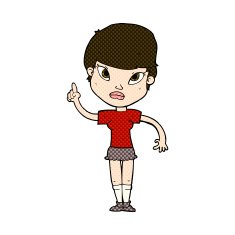 comic cartoon woman with idea N63