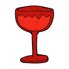 comic cartoon glass of red wine N3