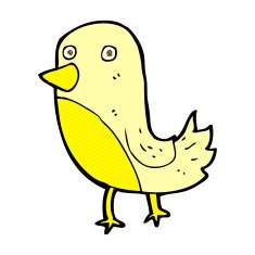 Comic cartoon yellow bird free image download