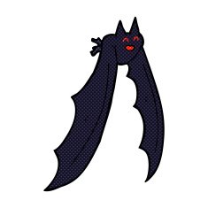 comic cartoon flying bat N2