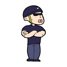 comic cartoon security guard N3