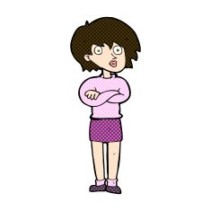 comic cartoon woman wit crossed arms N3