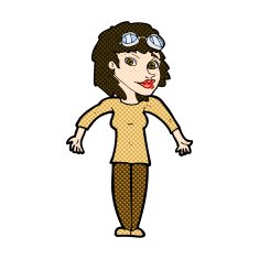 comic cartoon woman wearing goggles N3