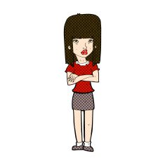 comic cartoon woman standing N6