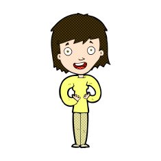 comic cartoon happy woman N62